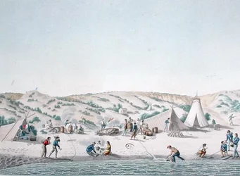 Baie des Chiens Marins, New Holland: Das Lager von l