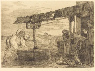 Pferdegetriebenes Mühlwerk Le manege