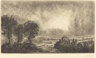 Landschaft mit Sturm