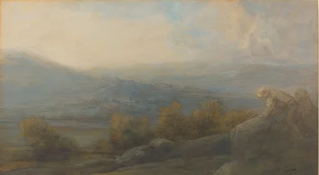 Berglandschaft mit zwei Figuren rechts, 1905
