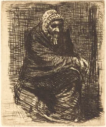 Sitzende alte Frau