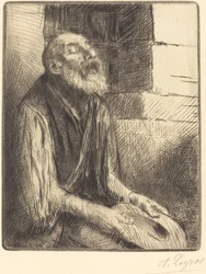 Sitzender Bettler