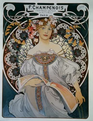 Werbung für den Drucker-Verleger F. Champenois - von Mucha