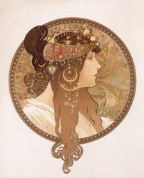 Byzantinischer Kopf einer Brünetten, ca. 1897