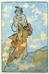 Illustration von Alphonse Mucha aus "Clio", einem Werk des französischen Autors Anatole France. 1900. Mucha (1860 – 1939) war ein tschechischer Jugendstilmaler