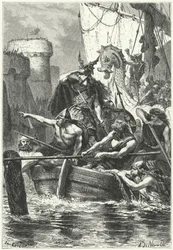 Die normannische Flotte greift Paris an, 885