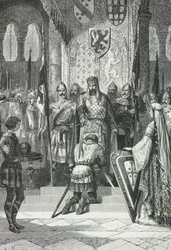 Zeremonie der Ritterschaft durch den König von Frankreich