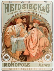 Werbeplakat für Heidsieck und Co Maison de Champagne Charles Heidsieck, Lithographie von Alphonse Mucha, 1901