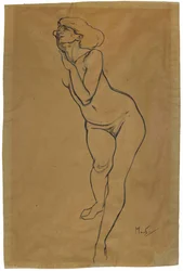 Stehende nackte Frau