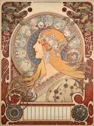 Plakat von Alphonse Mucha für die Zeitschrift „La plume“, 1896