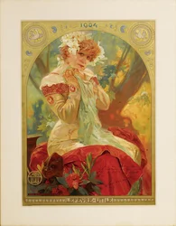 Plakat für Lefèvre-Utile. Sarah Bernhardt in der Rolle der Melissinde in La Princesse Lointaine