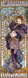 Plakat für Lorenzaccio Alfred de Musset, mit Sarah Bernhardt, Paris, 1896