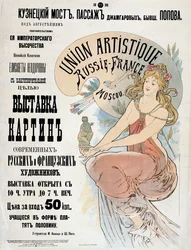 Plakat für die Ausstellung russischer und französischer Künstler