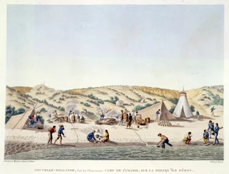 Baie des Chiens Marins, New Holland: Das Lager von l