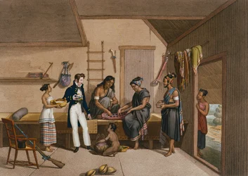 Innenansicht eines Hauses in Coupang, Timor, aus 