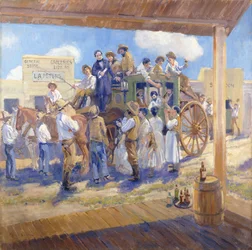 Gouverneur Burnett überreicht die Staatsurkunde an San Jose, Kalifornien, ca. 1925