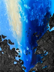 Tiefblaue Küstenabstraktion