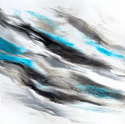 Fließendes Teal Abstrakt