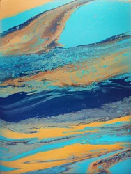 Fließendes Gold und Blau