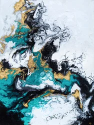 Opulente Gold-Teal-Wirbel