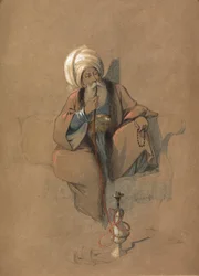 Ein Huqqa-Raucher