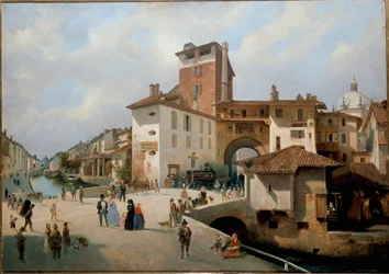 Ansicht des Ticinese Tors, Mailand