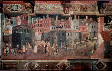 Die Auswirkungen guter und schlechter Regierung auf Stadt und Land (Detail)