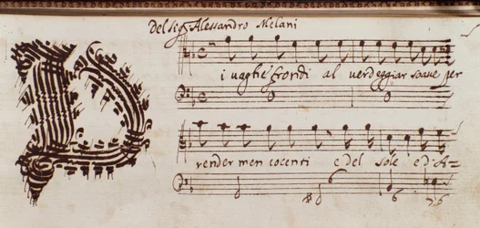 Seite der Sammlung von Partituren von Alessandro Stradella