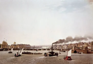 Ansicht des Flussverkehrs auf der Seine nach Rouen