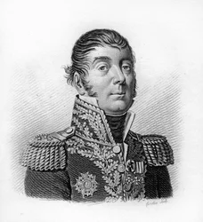 Antoine Guillaume Rampon (1759-1842) - in "Portraits des généraux français en suite les victoires et conquêtes des Français". Graviert von Ambroise Tardieu im Jahr 1818. Stella Sammlung.