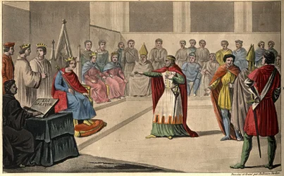 Philipp V. genannt „Der Lange“ (1294-1322). Die Generalstände, die im Louvre einberufen wurden, erklärten Philipp V. zum König und schlossen seine Nichte Jeanne 1316 von der Krone aus; somit Anwendung des salischen Gesetzes. Er folgte Johann I. posthum nac