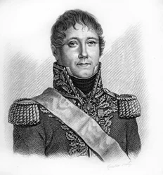 Porträt des Generals Jean Gabriel MARCHAND 1765-183.- in „Portraits des généraux français en suite les victoires et conquêtes des Français“. Graviert von Ambroise Tardieu im Jahr 1818. Stella Sammlung.