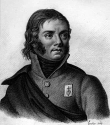 Porträt von Charles Melchior Arthus, Marquis de Bonchamps (1760-1793), General. Gravur von Ambroise Tardieu, 1818. Stella-Sammlung.