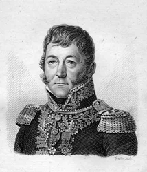 Porträt von Claude Prost (1764-1834), Baron des Kaiserreichs, Brigadegeneral der Artillerie - in „Porträts der französischen Generäle nach den Siegen und Eroberungen der Franzosen“. Gravur von Ambroise Tardieu 1818. Stella-Sammlung