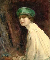 Das grüne Hut, Porträt von Mrs. Claude Johnson, 1918