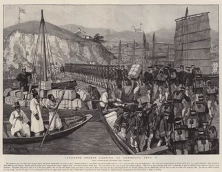 Japanische Truppen landen in Chemulpo, 9. September