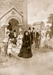 Das Leben von Königin Victoria in Osborne: Ihre Majestät in der Whippingham Kirche, aus 