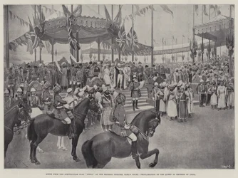 Szene aus dem spektakulären Stück Indien im Empress Theatre, Earl