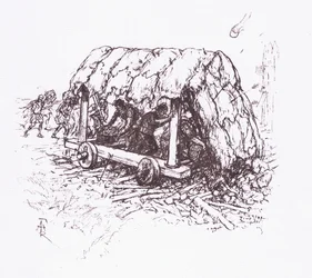 Die Schildkröte, eine Feldmaschine, Illustration aus Der römische Soldat, 1928
