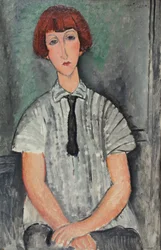 Jeune Fille au corsage rayé