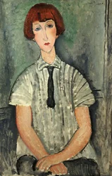 Junges Mädchen mit gestreifter Bluse