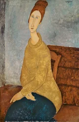 Jeanne Hébuterne in einem gelben Pullover, 1918-19