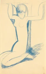 Kniende blaue Karyatide, um 1911