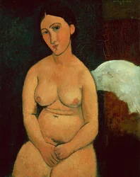 Sitzender Akt, um 1917