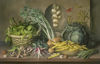 Knoblauch, Radieschen und ein Tagpfauenauge, 1997