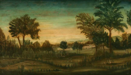 Landschaft mit Gebäuden