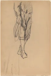 Teilskizze eines Jungen in Knickerbockern