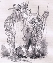 Gruppe von Grenzindianern, Illustration aus Cassells Geschichte der Vereinigten Staaten, veröffentlicht von Cassell, Petter & Galpin, ca. 1900 (Litho)
