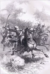 Der Angriff der Pulaski, Illustration aus Cassells Geschichte der Vereinigten Staaten, veröffentlicht von Cassell, Petter & Galpin, ca. 1900 (Lithografie)