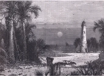 Ansicht der Küste von Florida, Illustration aus Cassells Geschichte der Vereinigten Staaten, veröffentlicht von Cassell, Petter & Galpin, ca. 1900 (Lithografie)